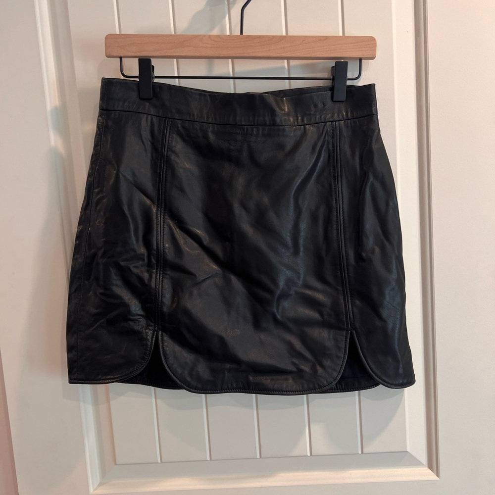 BB Dakota Black Leather Mini Skirt